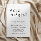 We're Engaged Minimalist Engagement Party 招待状