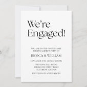 We're Engaged Minimalist Engagement Party 招待状 (正面)