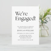 We're Engaged Minimalist Engagement Party 招待状 (スタンド正面)