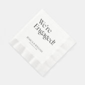 We're Engaged Minimalist Engagement Party 縁ありランチョンナプキン (角)