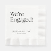 We're Engaged Minimalist Engagement Party 縁ありランチョンナプキン (正面)