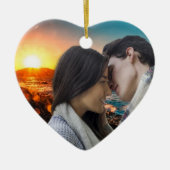 We're Engaged Personalized Ornament Heart Keepsake セラミックオーナメント (正面)