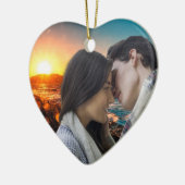 We're Engaged Personalized Ornament Heart Keepsake セラミックオーナメント (左)