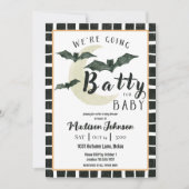 We're Going Batty For Baby 赤ちゃんのバースデー お宮参り 招待状 (正面)