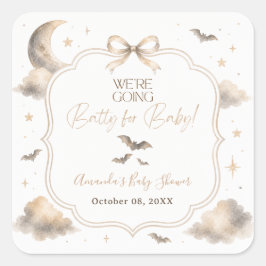 We're Going Batty for Baby Moon Bat ベビーシャワー スクエアシール
