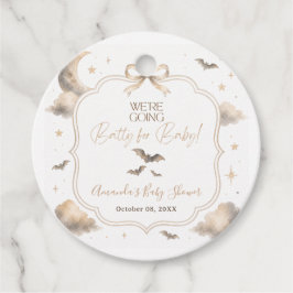We're Going Batty for Baby Moon Bat ベビーシャワー フェイバータグ
