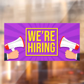 We're Hiring Purple Yellow Bright Colors ウィンドウサイン (シート2)