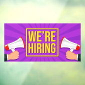 We're Hiring Purple Yellow Bright Colors ウィンドウサイン (シート3)