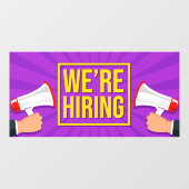 We're Hiring Purple Yellow Bright Colors ウィンドウサイン (シート)
