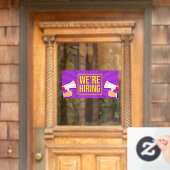 We're Hiring Purple Yellow Bright Colors ウィンドウサイン (ホームデコレーション)