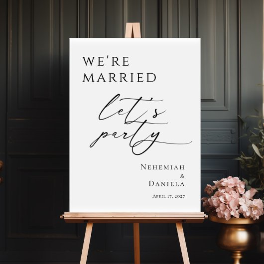 We're Married Let's Party Elopement welcome ポスター