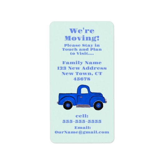 We're Moving Announcement Sticker Label ラベル (正面)