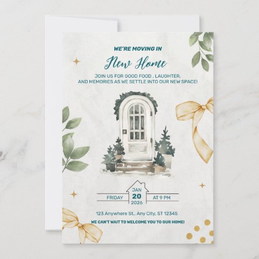 We're Moving In! Housewarming Party Invitation 招待状 (正面)