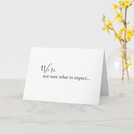 We're Not Sure What To Expect Baby Announcement  カード (黄色い花)
