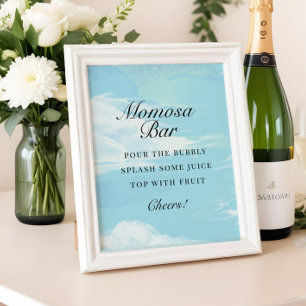 We're On Cloud 9 Baby Shower Mimosaバーサイン ポスター