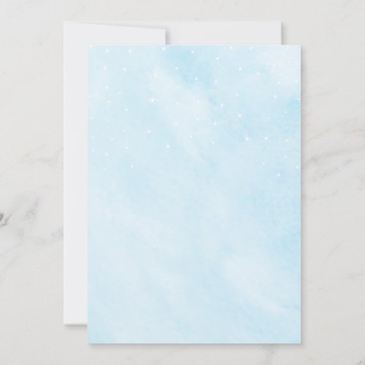 We're On Cloud 9 Dreamy Sky Blueベビーシャワー 招待状 (裏面)