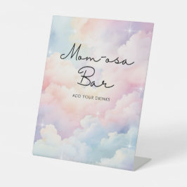 We're On Cloud 9 MomosaバーBaby Shower 台座サイン