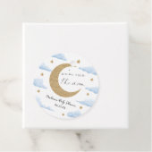 We're Over The Moon Blue Celestial Baby Shower フェイバータグ (インサイチュ)