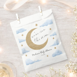 We're Over The Moon Blue Celestial Baby Shower フェイバーバッグ