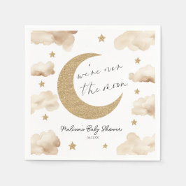 We're Over The Moon Boho Celestial Baby Shower スタンダードカクテルナプキン
