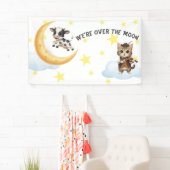 We're Over the Moon, Cow, Moon, Cat Baby Shower 横断幕 (インサイチュ)