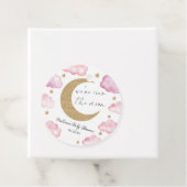 We're Over The Moon Pink Celestial Baby Shower フェイバータグ (インサイチュ)