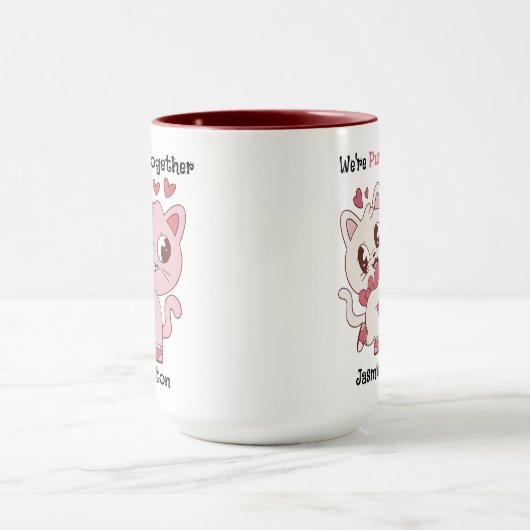 We're Purrfect Together Cute Valentine's Day Mug マグカップ (中央)