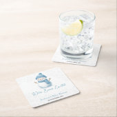 We're Snow Excited Snowmen Boy Baby Shower スクエアペーパーコースター (インサイチュ)