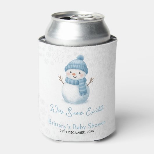 We're Snow Excited Snowmen Boy Baby Shower 缶クーラー (缶正面)