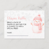 We're Snow Excited Snowmen Girl Baby Shower エンクロージャーカード (正面)