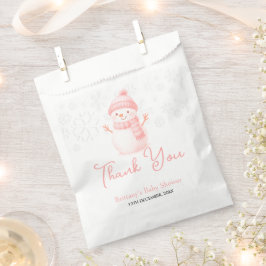 We're Snow Excited Snowmen Girl Baby Shower フェイバーバッグ