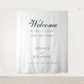 We're so glad you're here wedding welcome sign  タペストリー (正面)