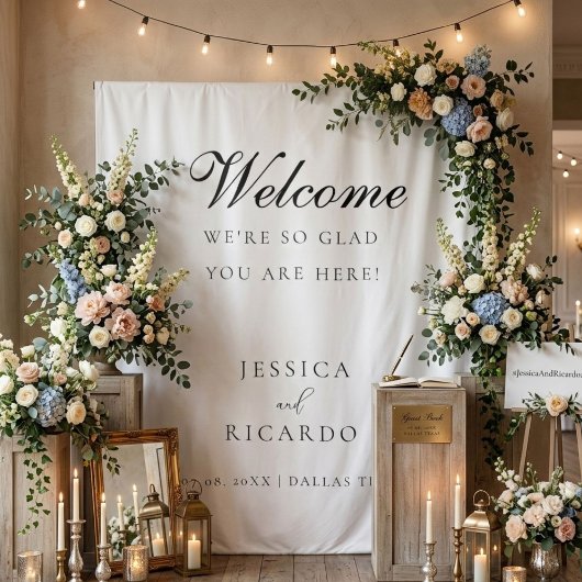 We're so glad you're here wedding welcome sign  タペストリー
