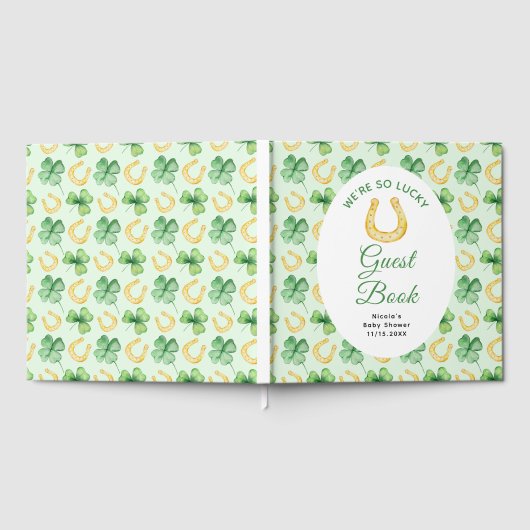 We're So Lucky Horseshoe St Patrick's Baby Shower ゲストブック (全面)