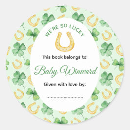 We're So Lucky Horseshoe St Patrick's Baby Shower ラウンドシール
