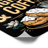 Wered By Beignets And Coffee Funny New Orleans Quo ポスター (角)