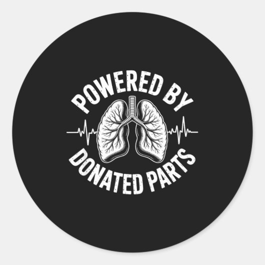 Wered By Donated Parts Lung Transplant ラウンドシール (正面)
