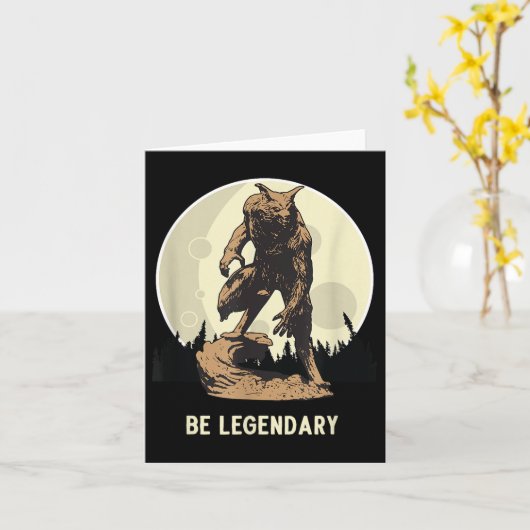 Werewolf Be Legendary Motivational Insrational  カード (黄色い花)