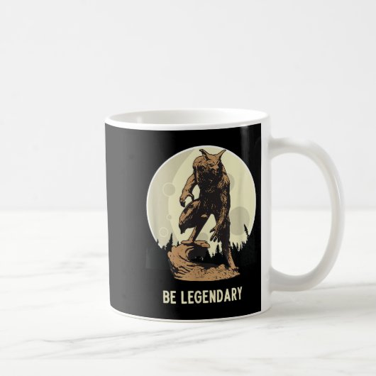 Werewolf Be Legendary Motivational Insrational  コーヒーマグカップ (右)