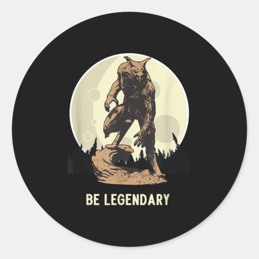 Werewolf Be Legendary Motivational Insrational  ラウンドシール (正面)