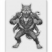 Werewolf Biker Decal — Wild Motorcycle Vinyl Stick シール (正面)