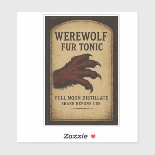 Werewolf Fur Tonic - Halloween Apothecary Label シール (シート)