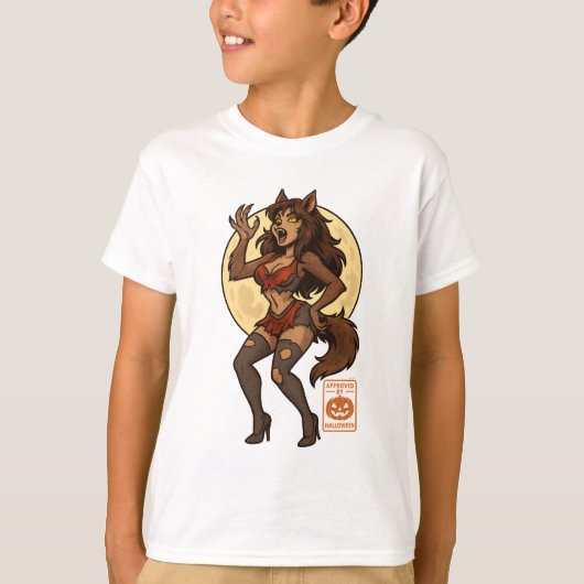 Werewolf Girl Cartoon Tシャツ (正面)