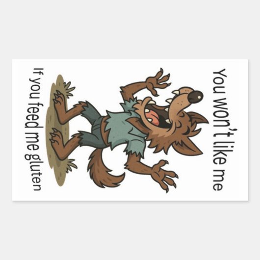 Werewolf gluten sticker 長方形シール (正面)