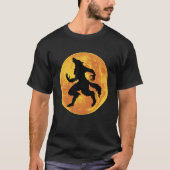 Werewolf Halloween Full Moon Scary Wolf Horror Laz Tシャツ (正面)