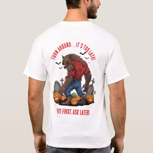 🐺 ♥️Werewolf Halloween Horror Tee 🎃 Tシャツ (裏面)