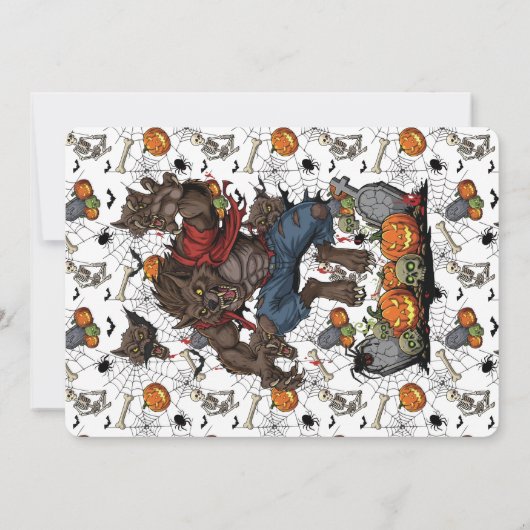 🎃 Werewolf Halloween Invite Card 🐺 招待状 (裏面)