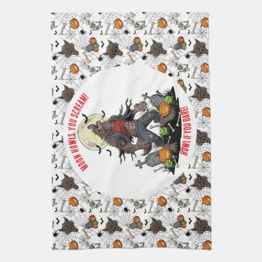 🐺 Werewolf Halloween Kitchen Towel 🎃 キッチンタオル (縦)