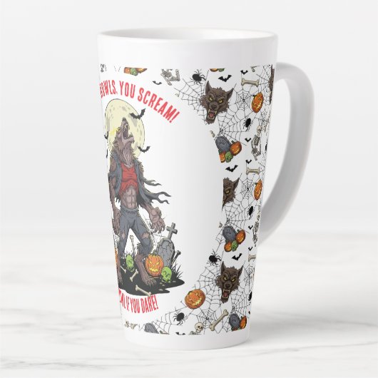 🐺 Werewolf Halloween Mug 🎃💀 カフェラテマグ (右アングル)