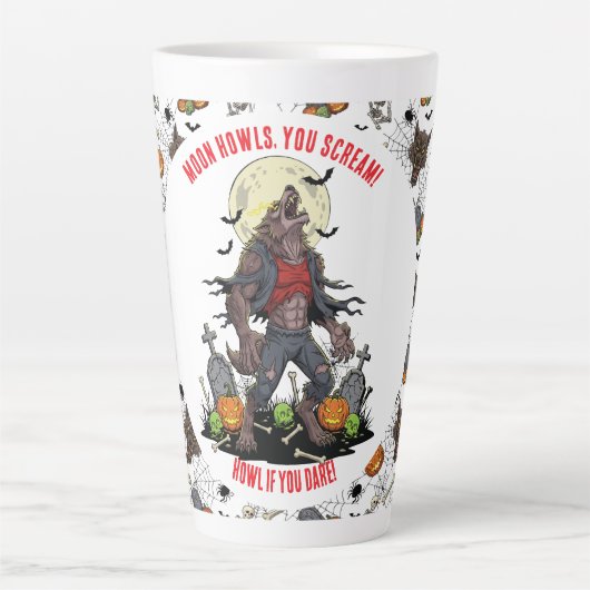 🐺 Werewolf Halloween Mug 🎃💀 カフェラテマグ (正面)